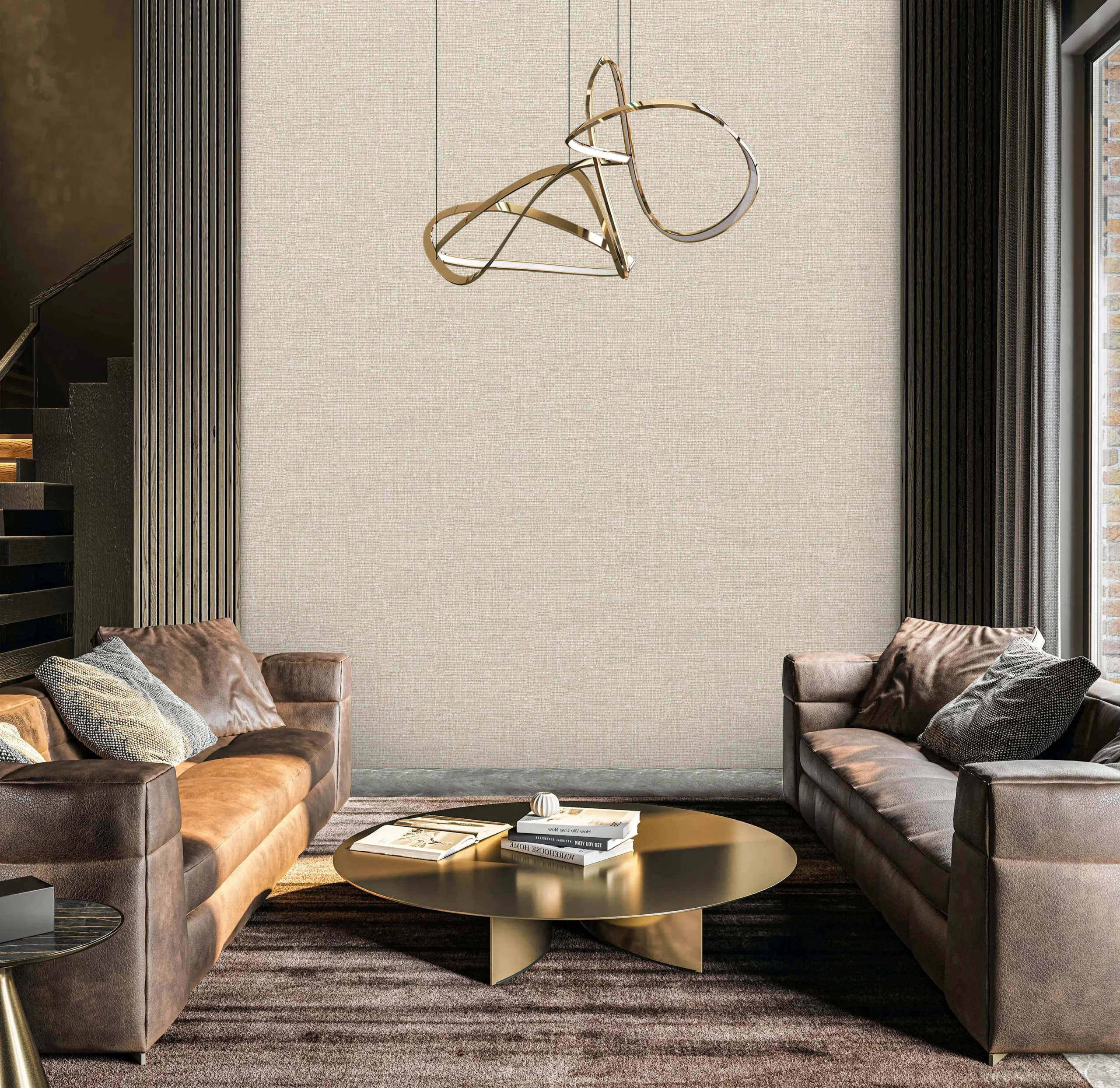 Beige Embossed Wallpaper – Glittering Accents (24110-2)